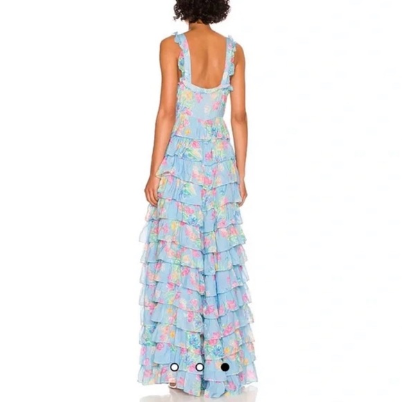 LoveShackFancy Idra Maxi Dress In Sky Lullaby Blue Size 10 NWT - Picture 2 of 12